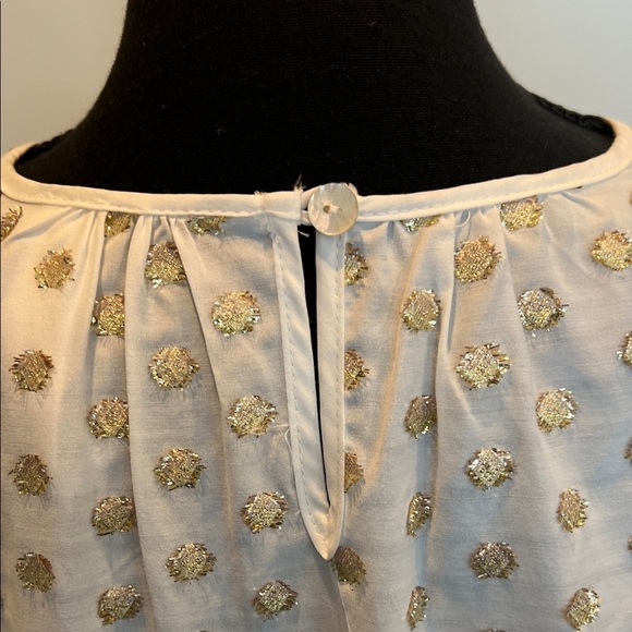 Anthropologie Amadi White and Gold Women's Blouse XS - Picture 7 of 9